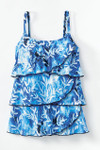 Floral Splash Ruffle Tankini Top