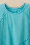 Short-Sleeve Vintage-Wash Seamed Tunic