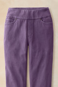 Knit Denim Mid Rise Slim-Leg Ankle Jeans