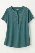 Open Mind Eyelet Henley