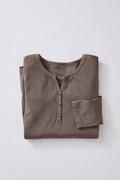 Vintage-Wash Solid Long-Sleeve Henley