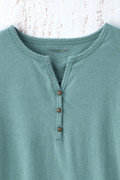 Vintage-Wash Solid Long-Sleeve Henley