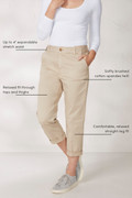 Hidden Stretch-Waist Chino Crops