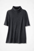 Elbow-Sleeve Ribbed Turtleneck
