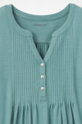 Pintucked Knit Henley A-line Tunic