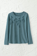 Leaf Embroidered Tee