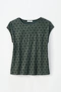 Block Print Suede-Touch Stretch Tee
