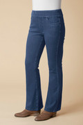Knit Denim Pull-On Bootcut Jeans
