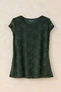 Cap-Sleeve Stretch Lace Tee