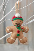 Embroidered Wool Gingerbread Ornament