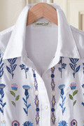 Wild Indigo Embroidered Big Shirt