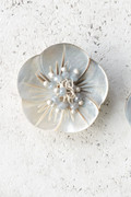 Moon Flower Clip Earrings