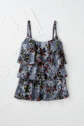 Vibrant Flora Ruffled Tankini Top