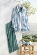 Bayside Stripe Linen Big Shirt