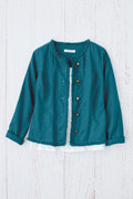 Frayed Edge Linen Jacket