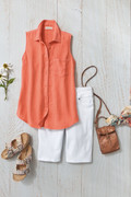 Summer Breeze Gauze Sleeveless Tunic