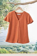 Summer Breeze Gauze Flutter-Sleeve Top