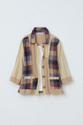 Plaid and Patches Shirt Jacket