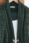 Curved Pocket Open Cardigan