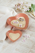 Stoneware Heart Dishes, Set of 2