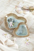 Stoneware Heart Dishes, Set of 2