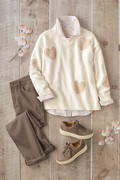 Heartful Twist Embroidered Sweater