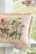 Floral Embroidered Pillow