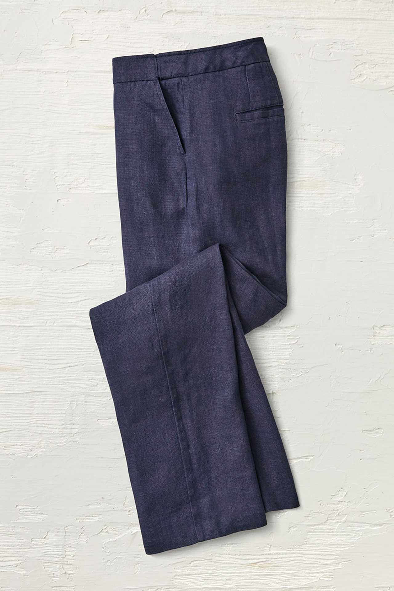 Hidden Stretch-Waist Linen Pants