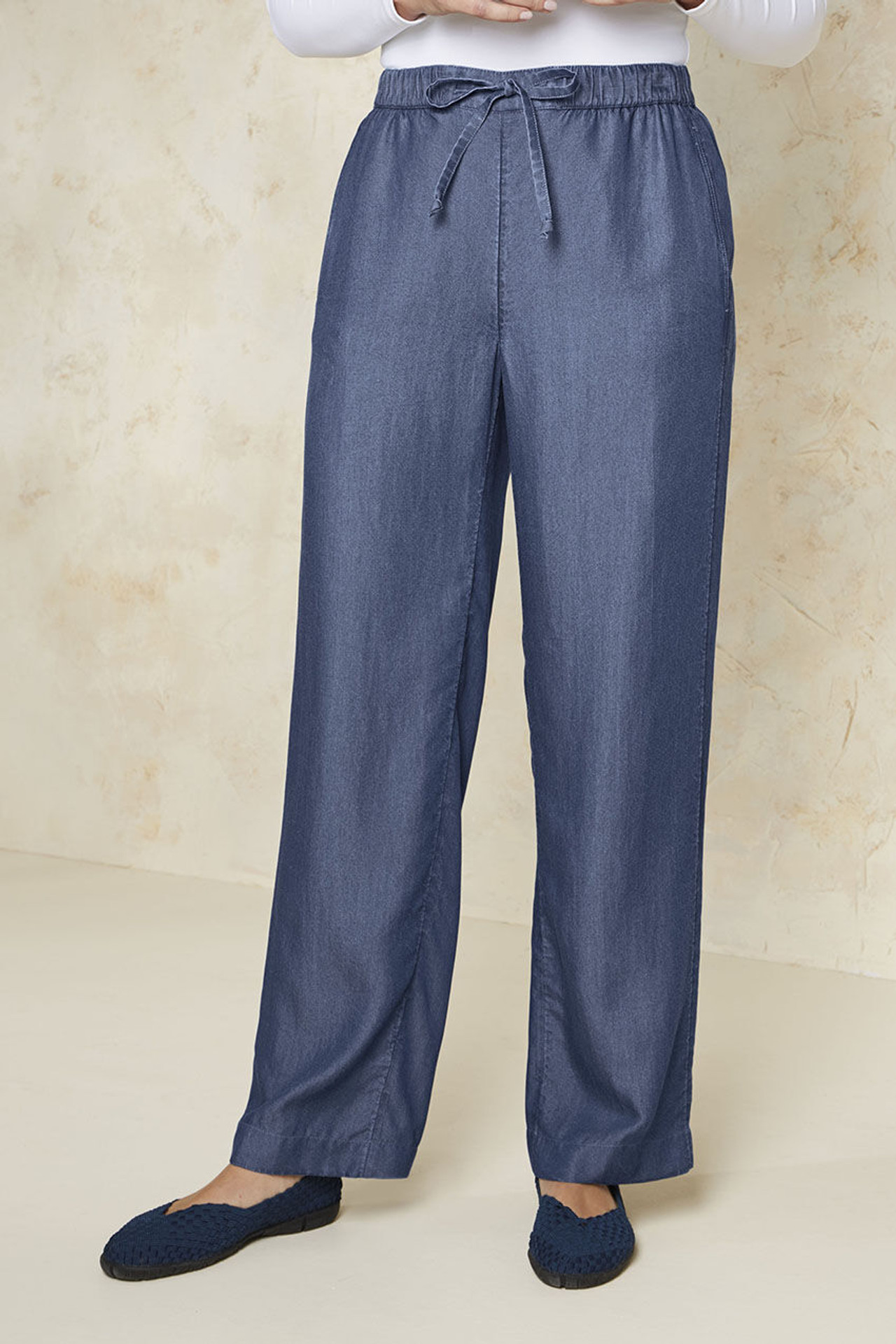 Wide-Leg Cotton/TENCEL™ Pants