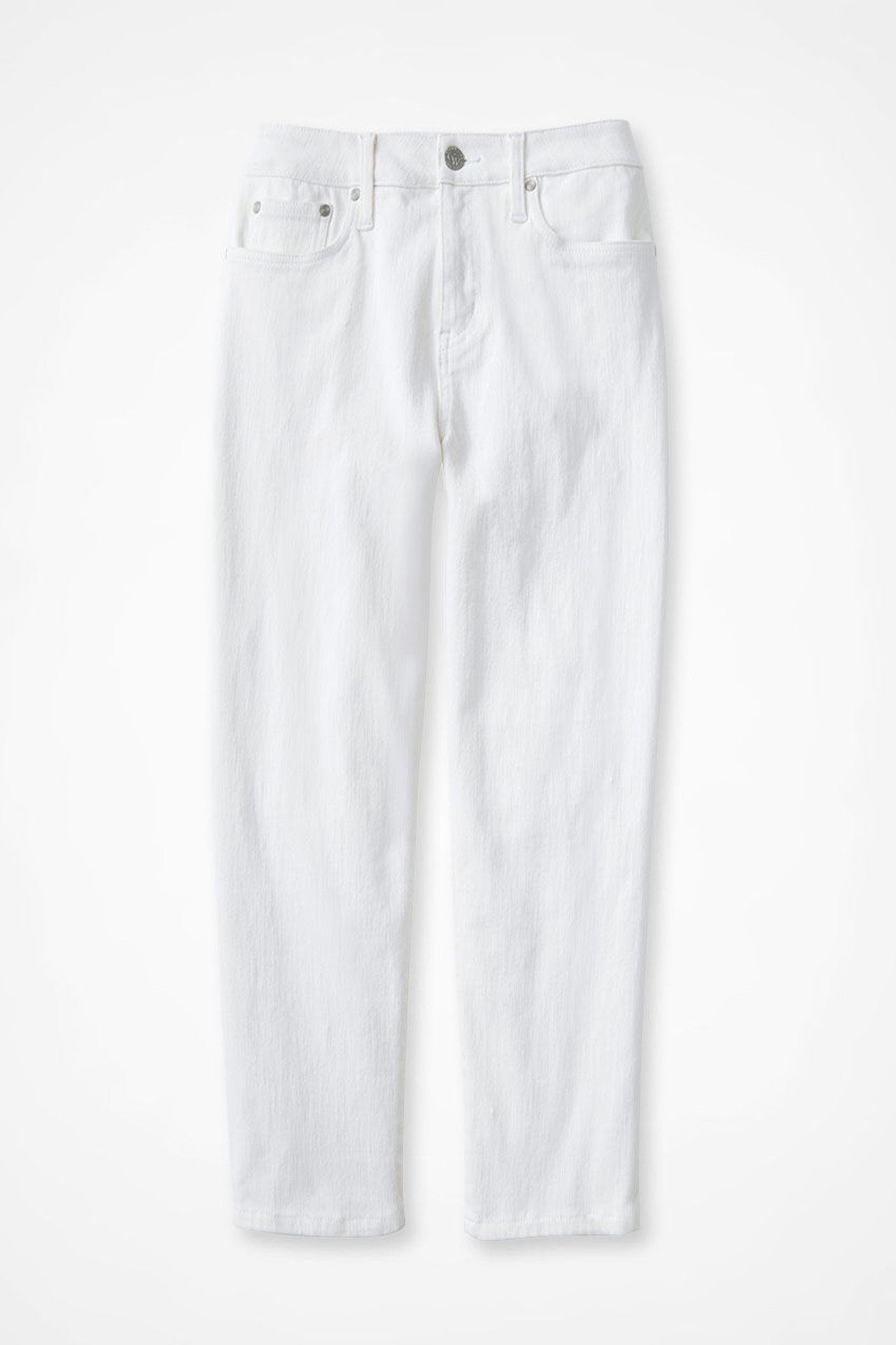 Knit Denim High Rise Straight-Leg Cropped Jeans