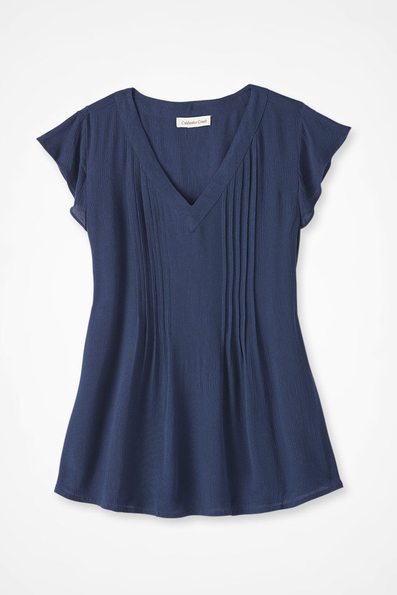 Solstice Tuck-and-Release Cap-Sleeve Blouse