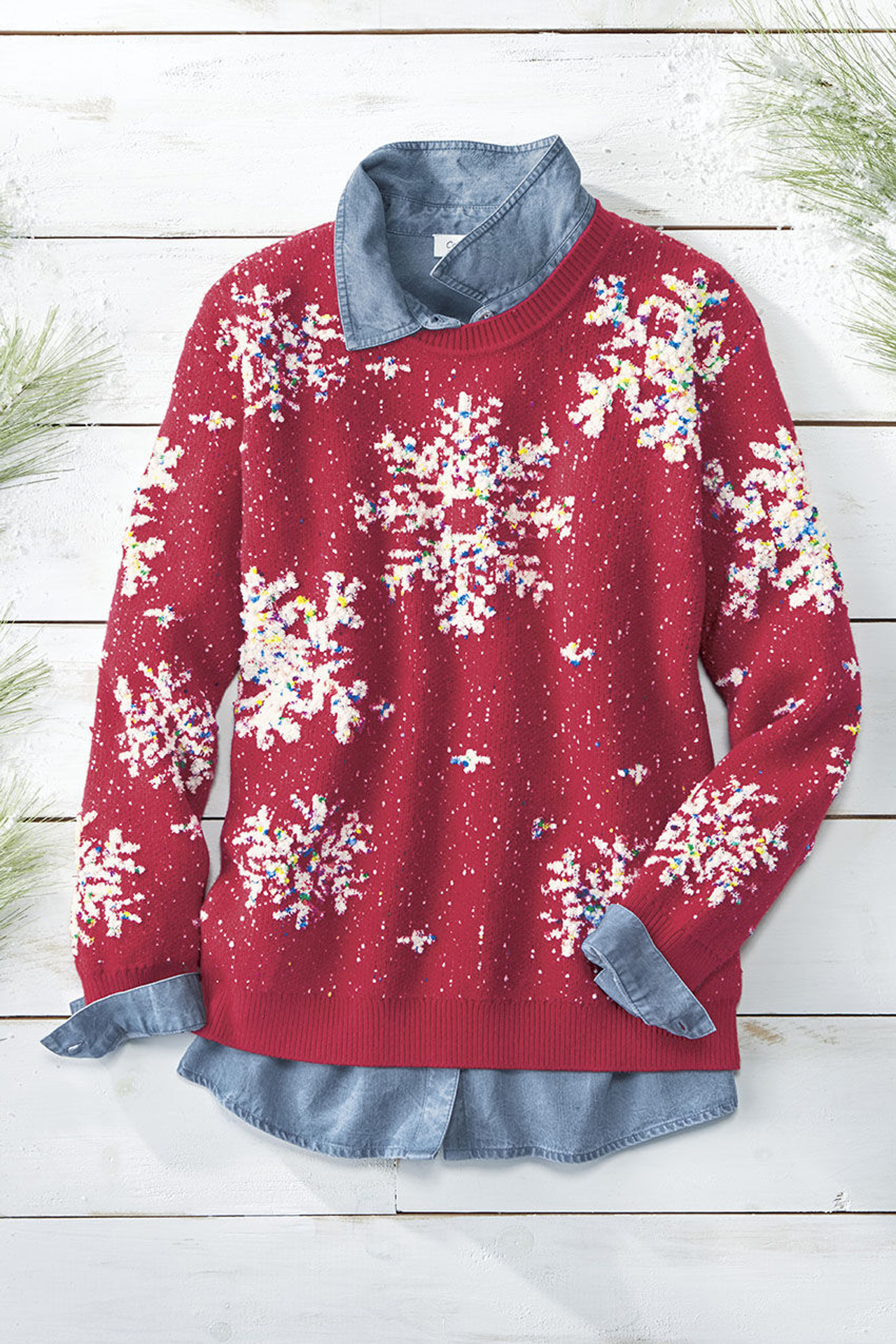 Snowflake Boucle Pullover