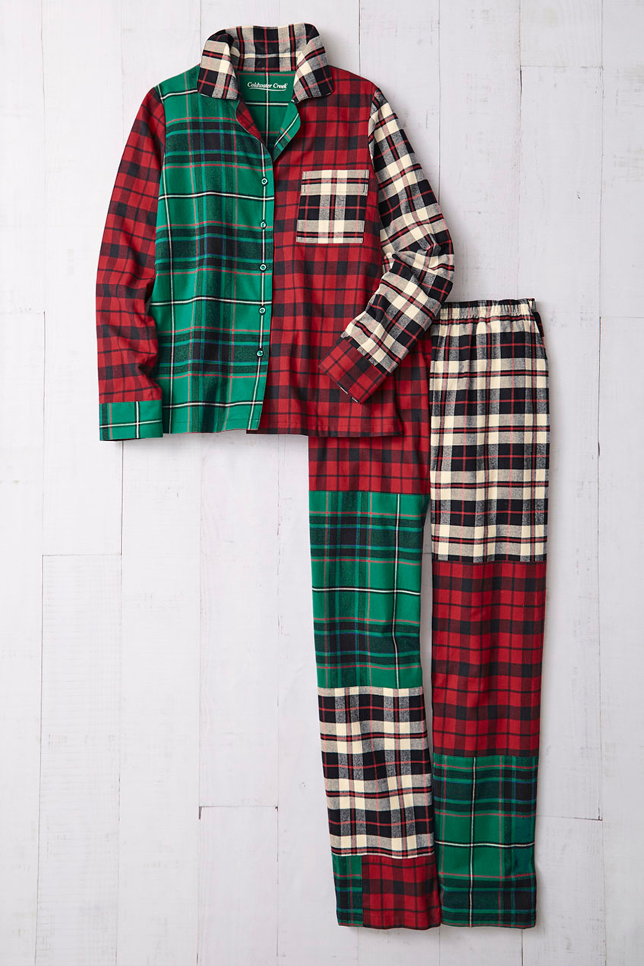 Monogrammed Flannel Pajama Pants - Hunter Green Plaid (Unisex S) at   Women's Clothing store