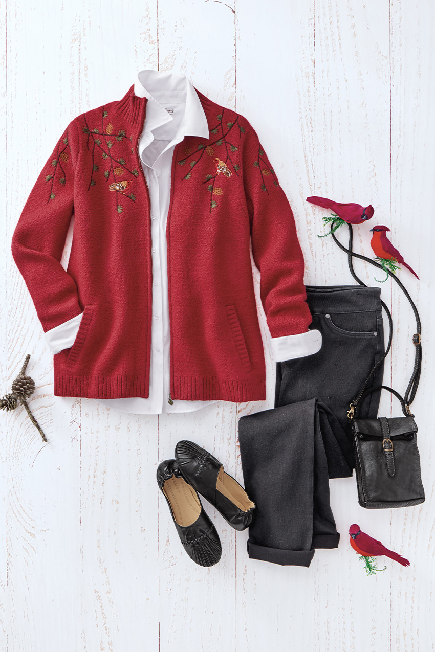 Bright Notes Zip Cardigan - Coldwater Creek