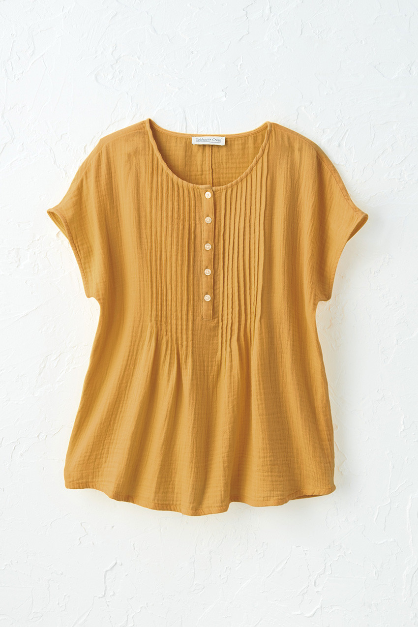 トップス Brouwers Top the toe Summer Breeze Gauze Pintuck Top - Coldwater Creek