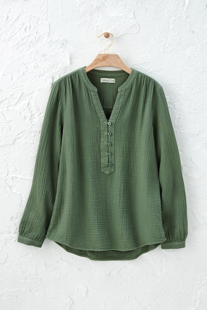 トップス argue COTTON JERSY WIDE PULLOVER Summer Breeze Gauze Pullover - Coldwater Creek