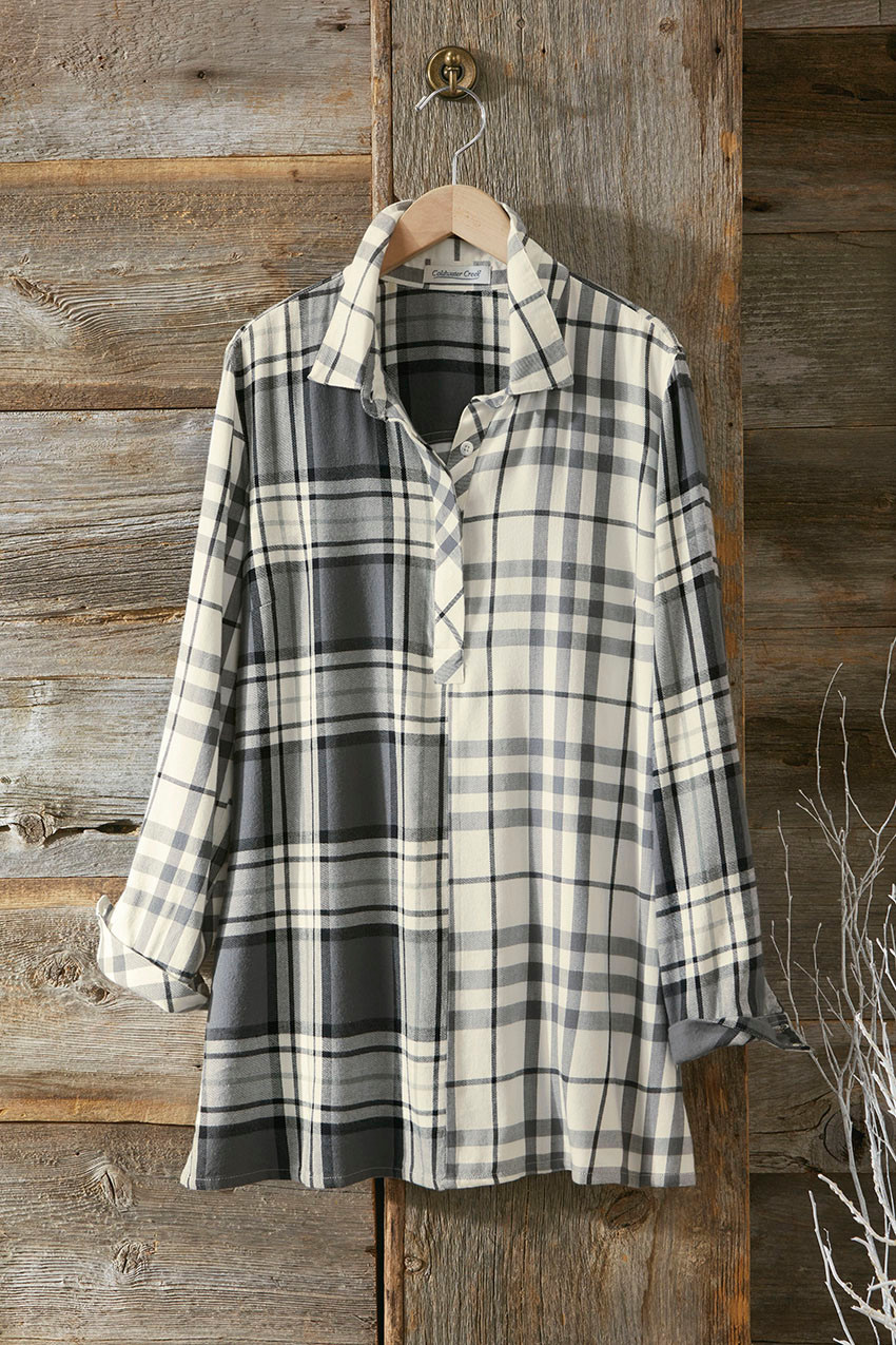 Soft Touch Mixed Plaid Top - Coldwater Creek