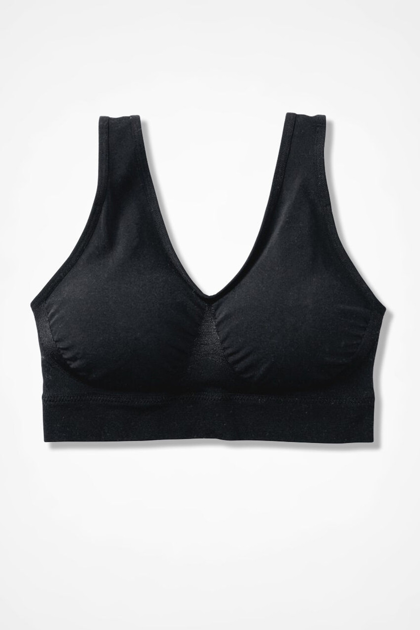 ECO Cotton Women sport Bra /simplepack - BLACK & CREME