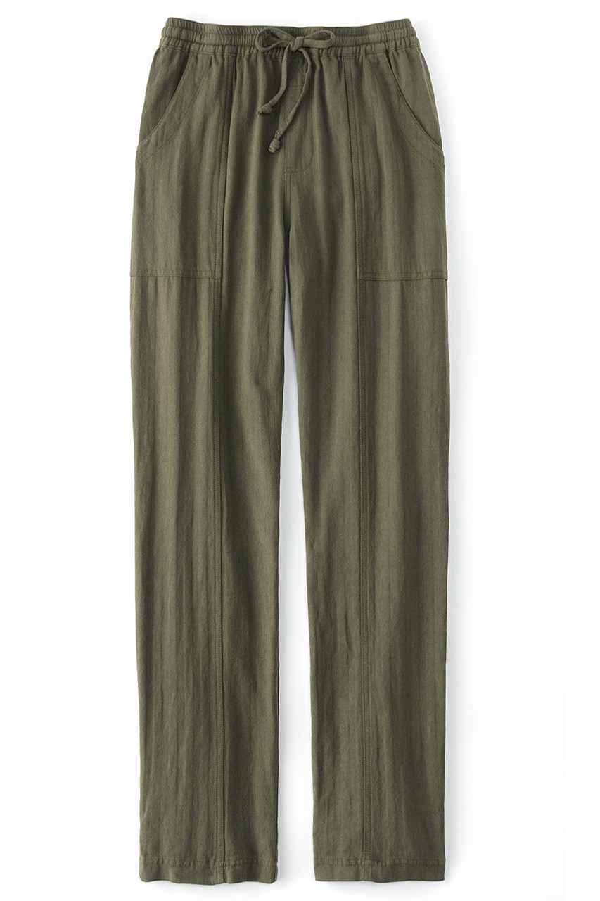 Cross Dye Linen Ankle Pants - Coldwater Creek