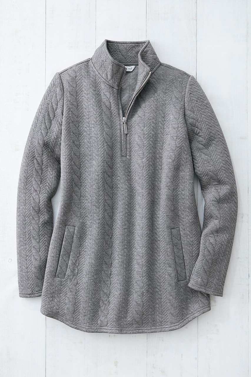 Cabled Quarter-Zip Tunic - Coldwater Creek