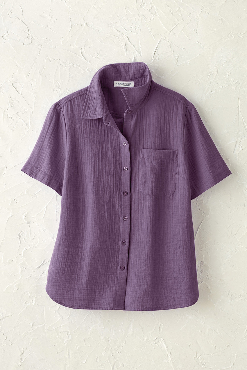 Summer Breeze Gauze Camp Shirt - Coldwater Creek