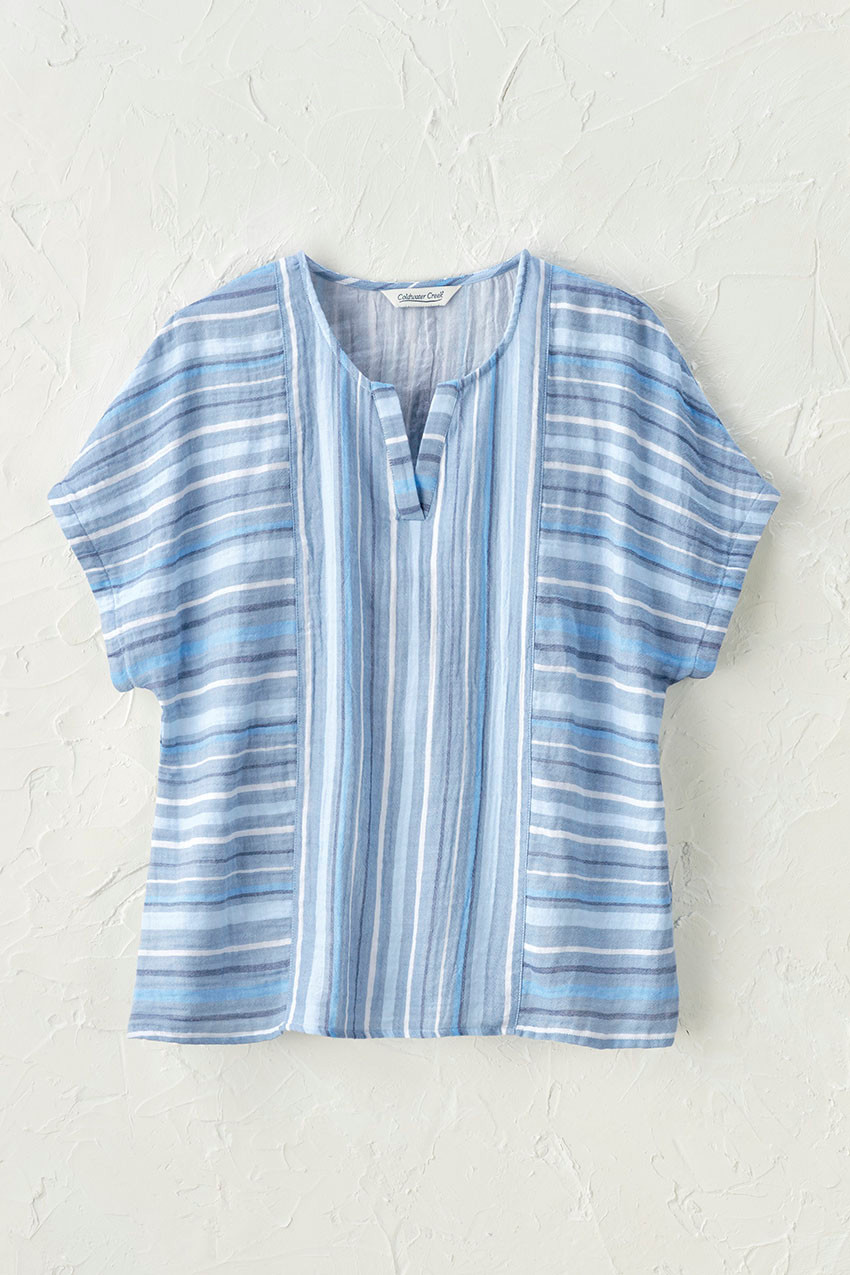Artful Stripe Gauze Top - Coldwater Creek