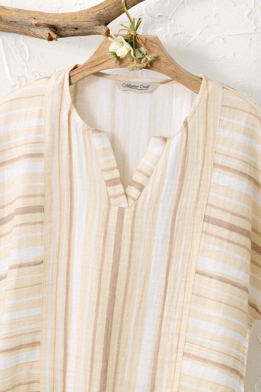 Artful Stripe Gauze Top - Coldwater Creek