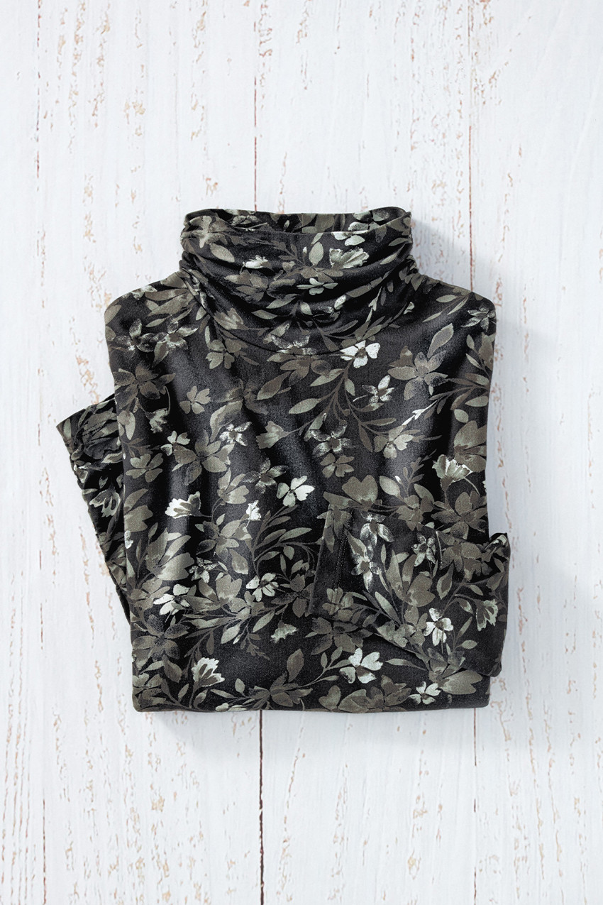PrimaKnit® Midnight Blossom Turtleneck - Coldwater Creek