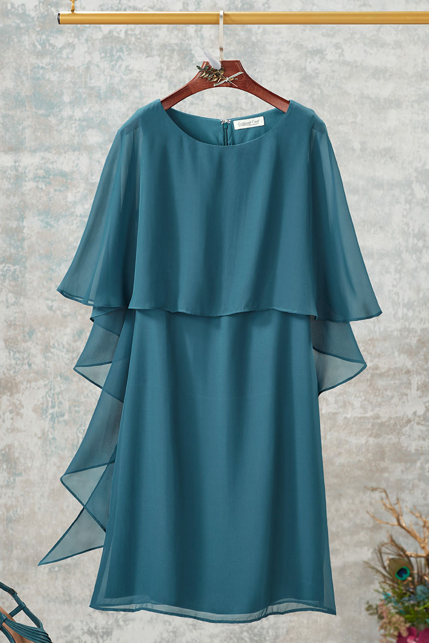 Charisma Chiffon Capelet Dress - Coldwater Creek
