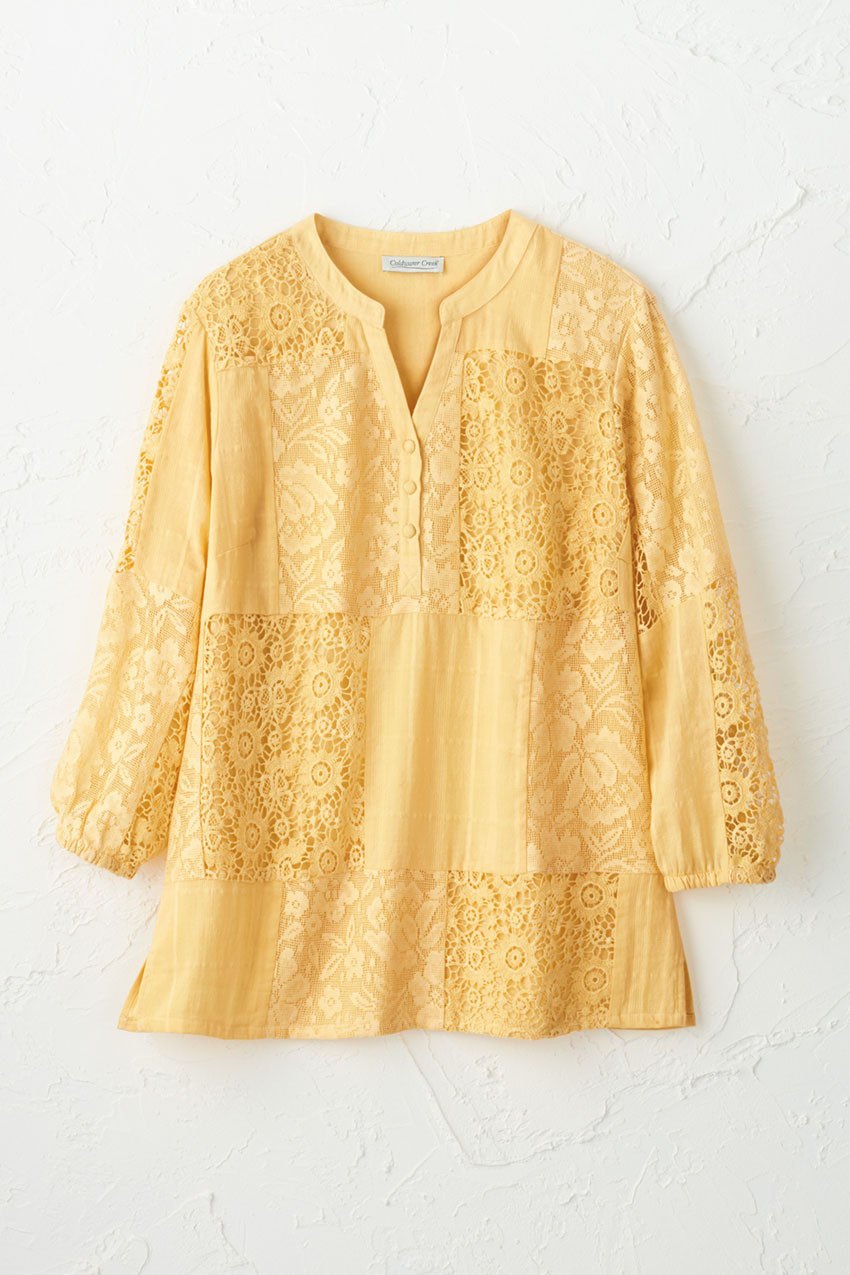 Lila Patchwork Lace Tunic - Coldwater Creek