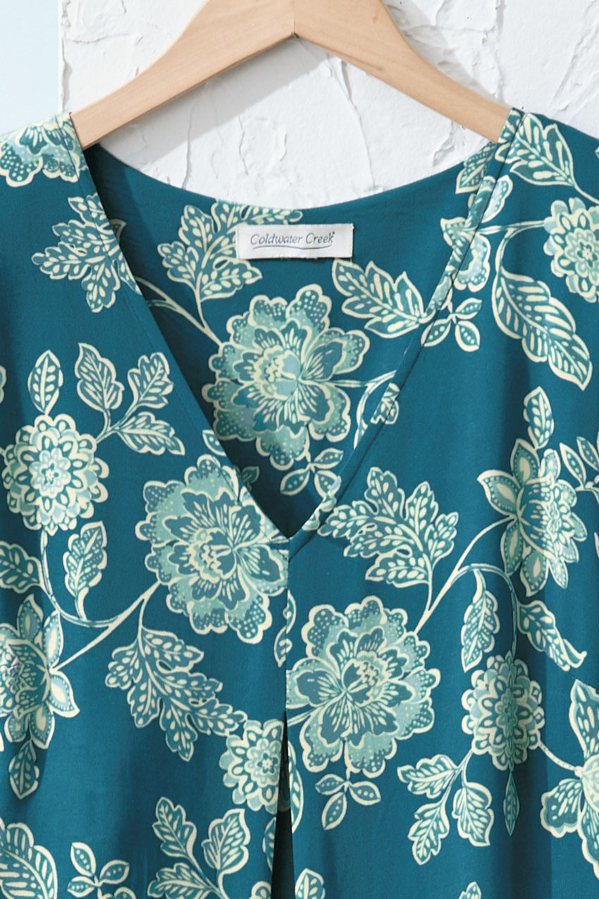Pleat-Front Floral Dress - Coldwater Creek Pleat-Front Floral Dress - Coldwater Creek