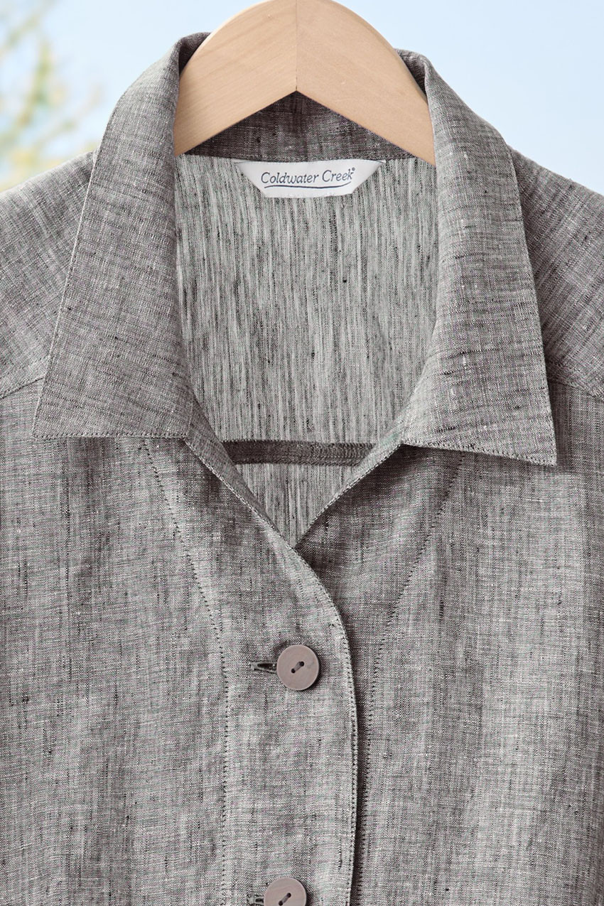 Boxy Cross-Dyed Linen Top - Coldwater Creek