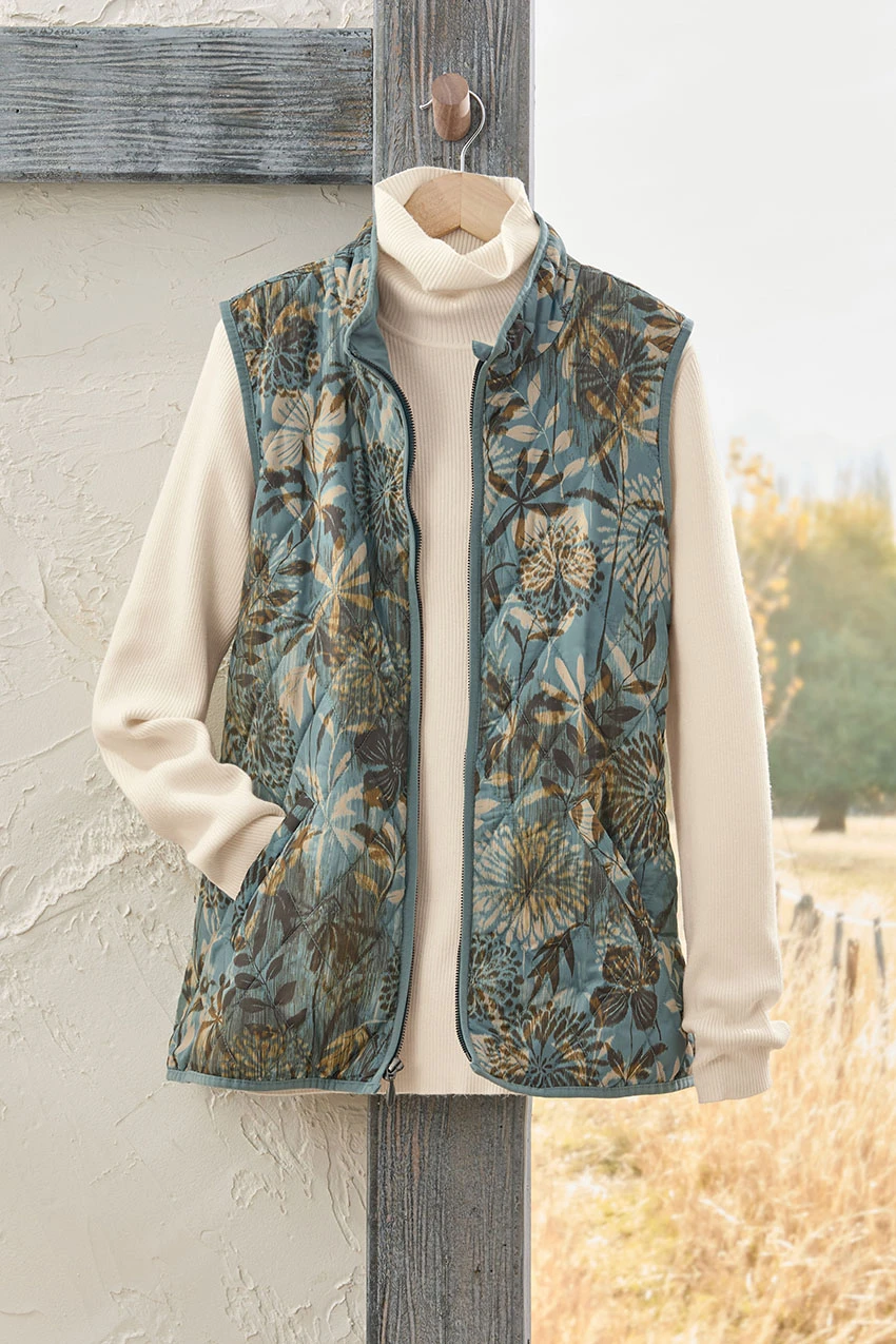 Coldwater Creek レオパード柄 ベスト S Coldwater Creek Tan Women