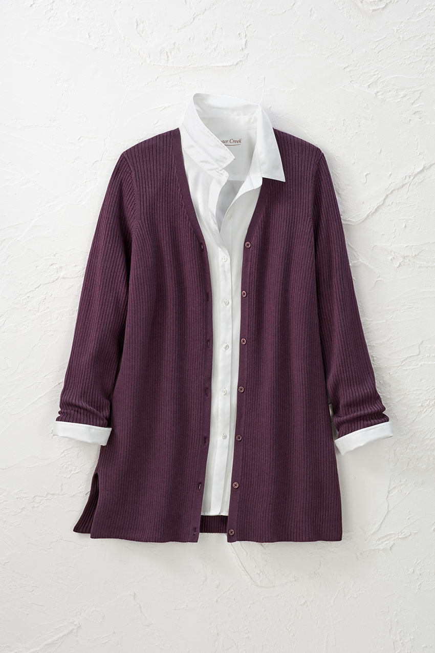 Ribbed Boyfriend Cardigan - Coldwater Creek